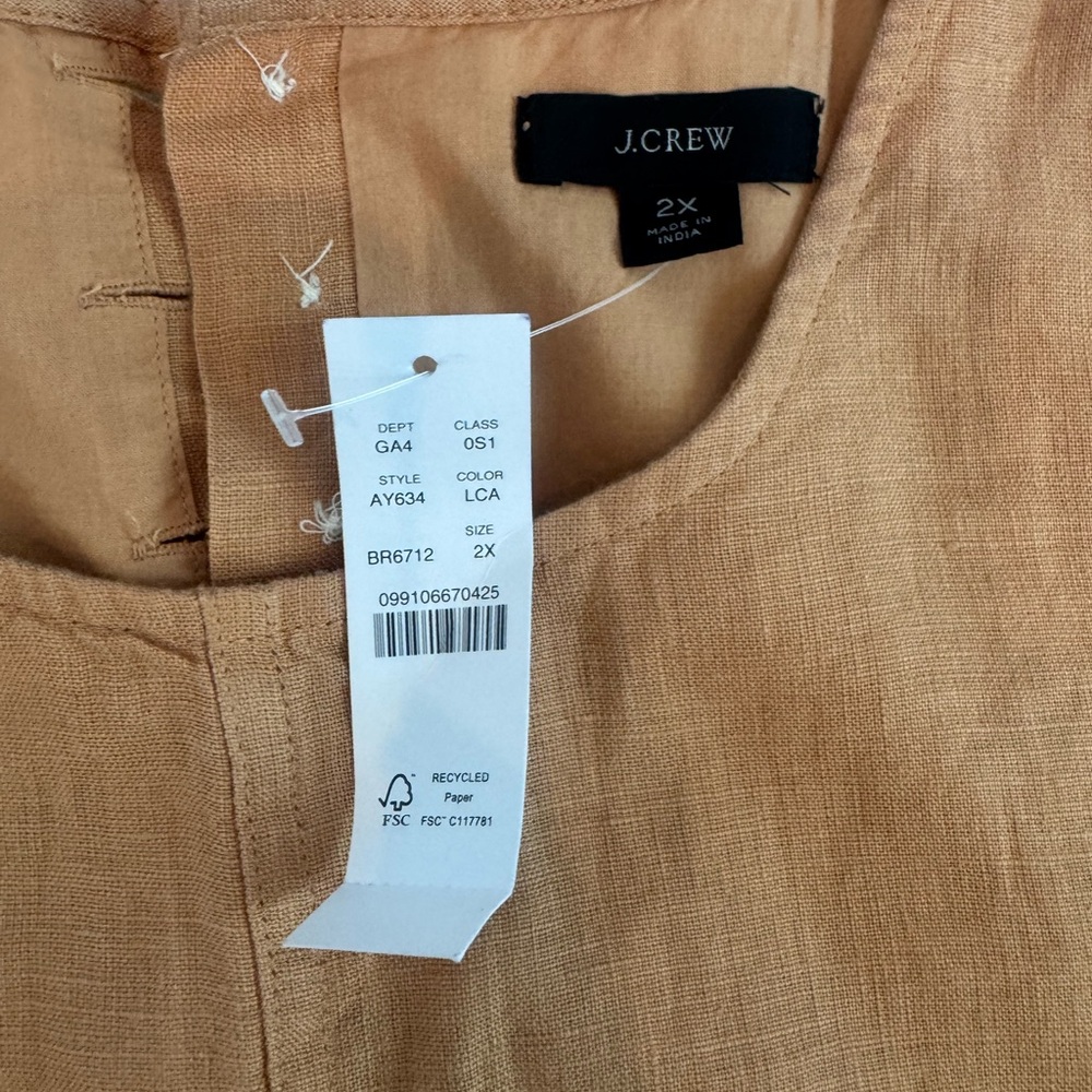 J. Crew Light Brown Linen Blouse